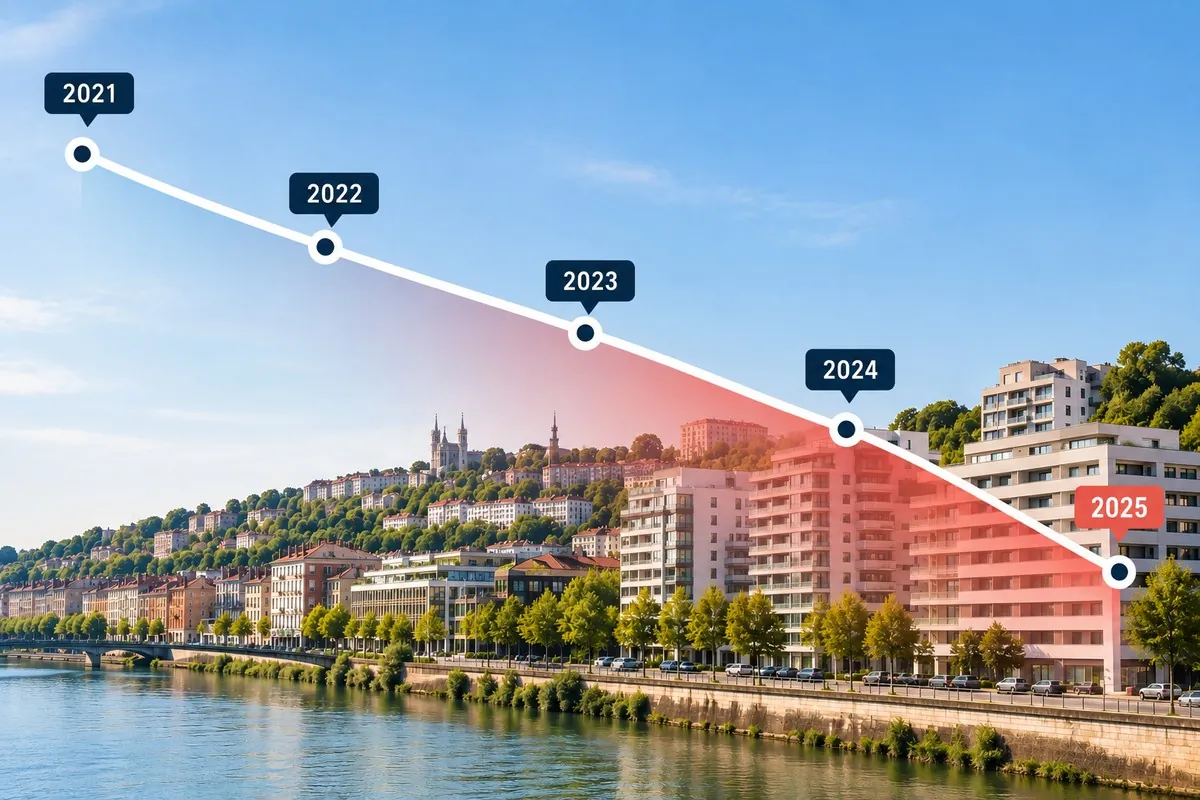 Évolution des prix immobiliers à Lyon 9 de 2021 à 2025