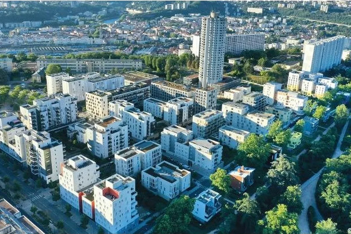 Vue aérienne du quartier de l'Industrie à Lyon 9